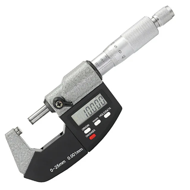 Digital Outside Micrometer Portable High Precision Measuring Tool 0-25 mm Range 0.001 mm Accuracy LCD Display