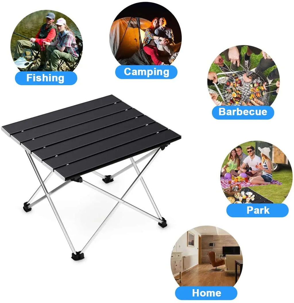Camping Table Folding Portable Aluminum Outdoor Table 41cm Lightweight Picnic Desk - Medium