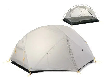 Camping Tent 2 Person Ultralight Waterproof Trekking Tent 3 Season - Grey