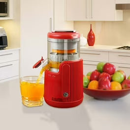 Electric Orange Juicer 50W Large Diameter Fruit Juicing Machine with Pulp Separator - Red