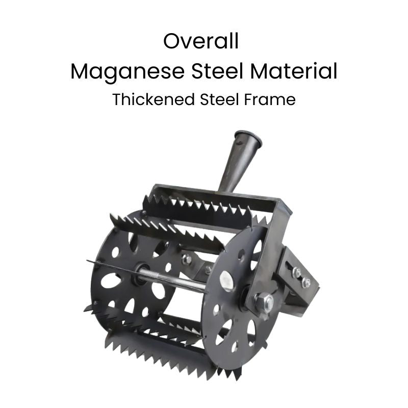 Manual Garden Cultivator Weeder Heavy Duty Soil Loosening Tool 10 Tooth Rolling Head