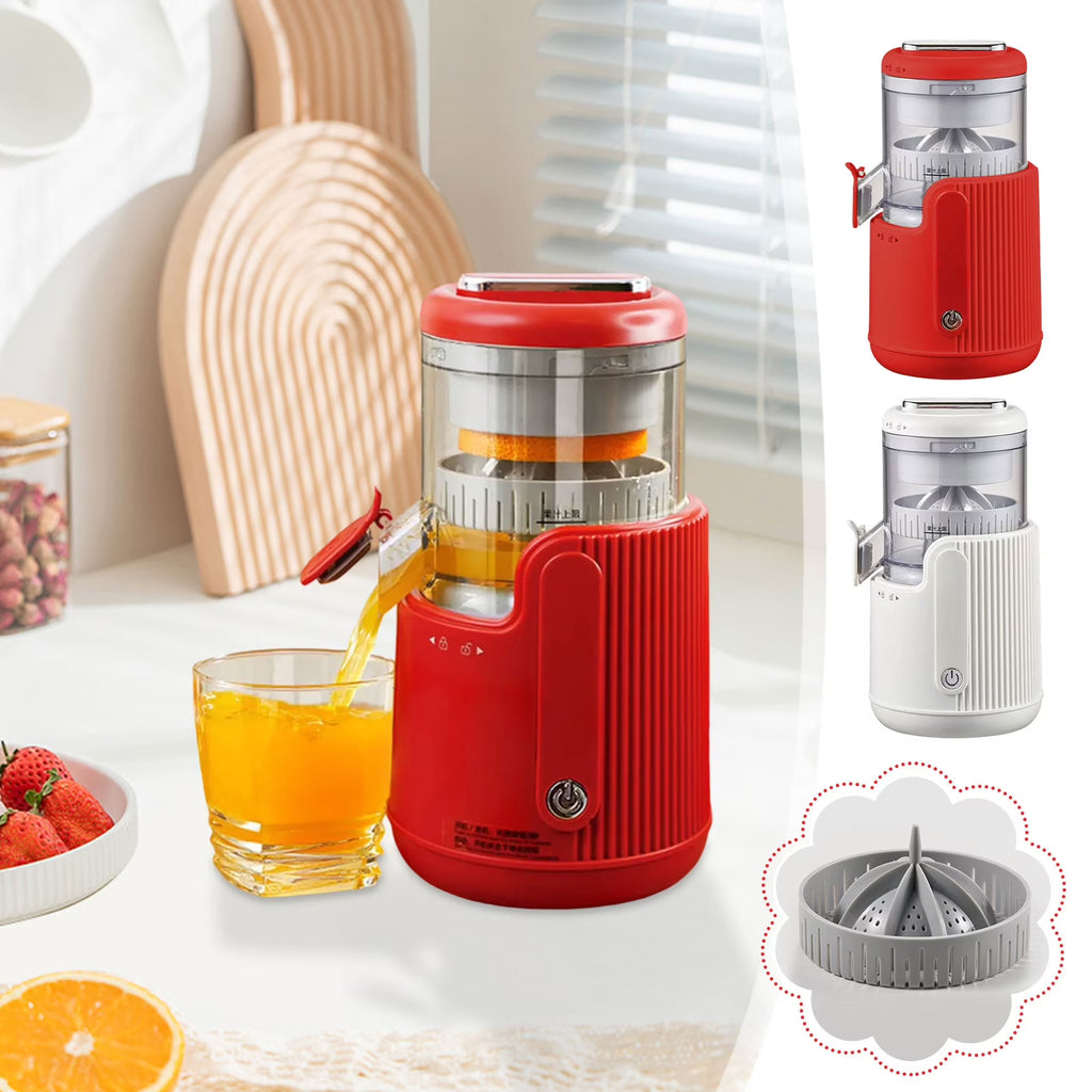 Electric Orange Juicer 50W Large Diameter Fruit Juicing Machine with Pulp Separator - Red