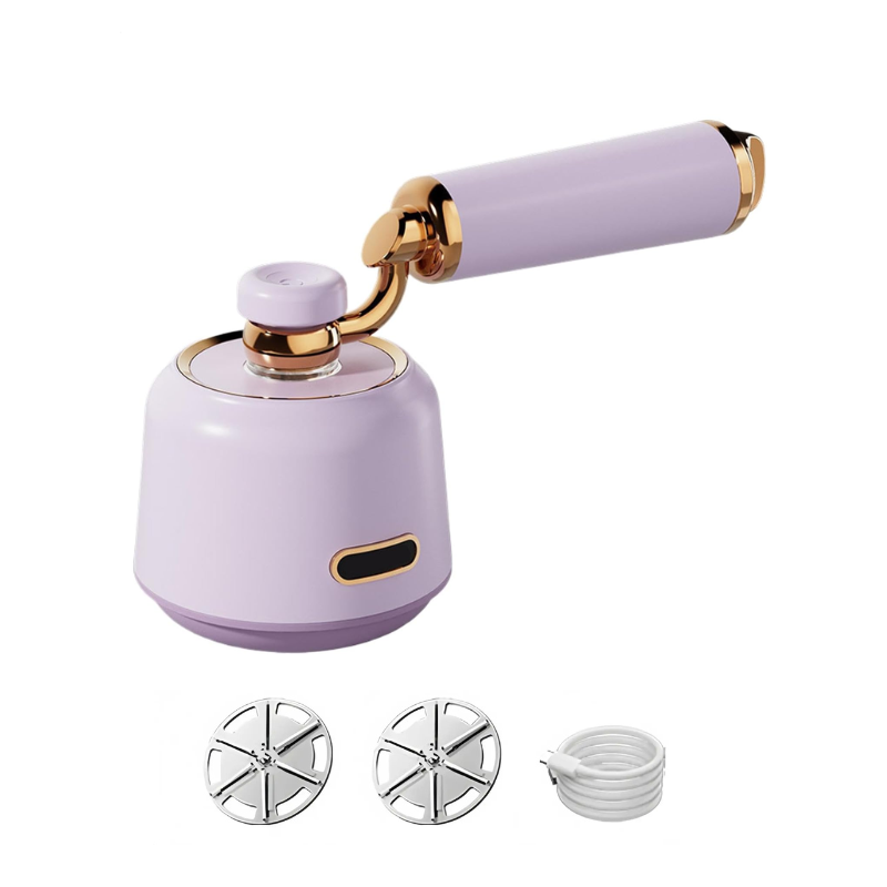 Portable Fabric Shaver Rechargeable Lint Remover 6 Blade LED Display Type-C Cleaner Purple