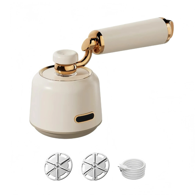 Portable Fabric Shaver Rechargeable Lint Remover 6 Blade LED Display Type-C Cleaner Beige