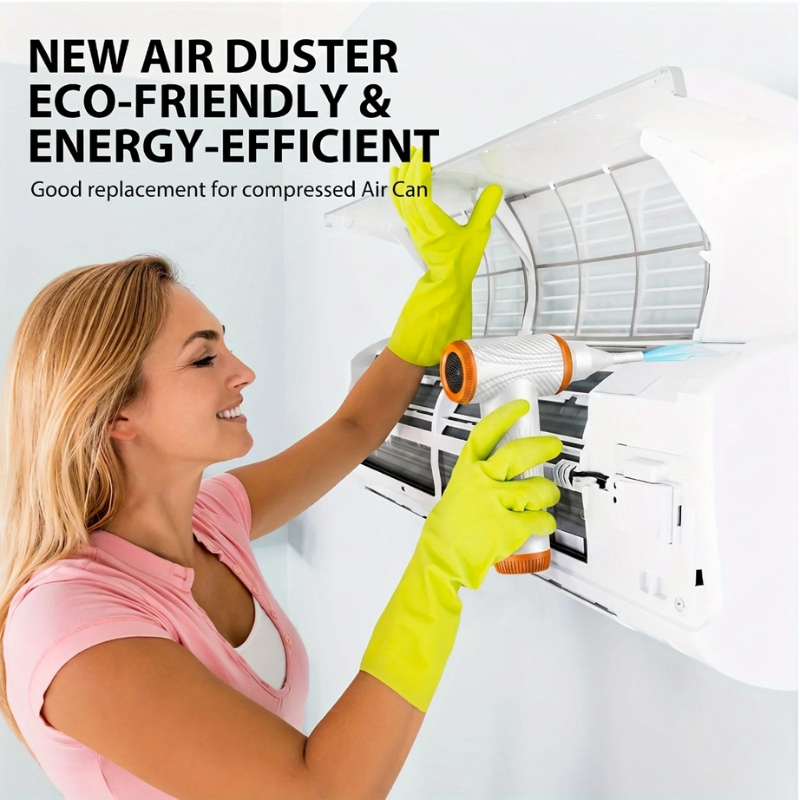 Wireless Air Duster 130000RPM Electric Blower Rechargeable Keyboard PC Cleaner White