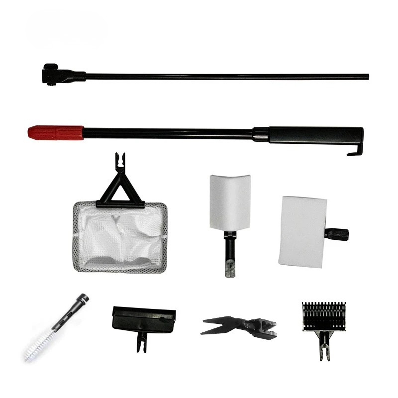 Aquarium Cleaning Kit Fish Tank Tools Set with Scraper Net Sponge 7 in 1