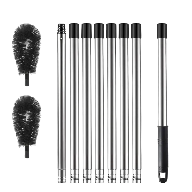 Gutter Cleaning Tool  Adjustable Brush Kit Stainless Steel Long Reach Cleaner 10ft