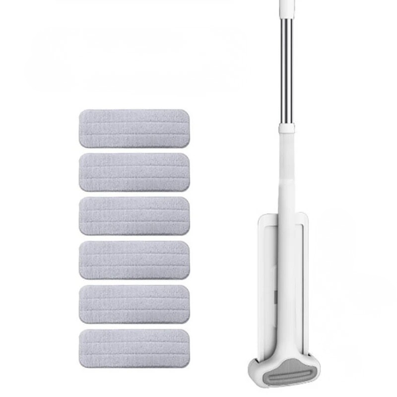 Self Cleaning Squeeze Mop Flat Microfiber Spin Mop with 360 Rotation - 38cm 6 Cloth