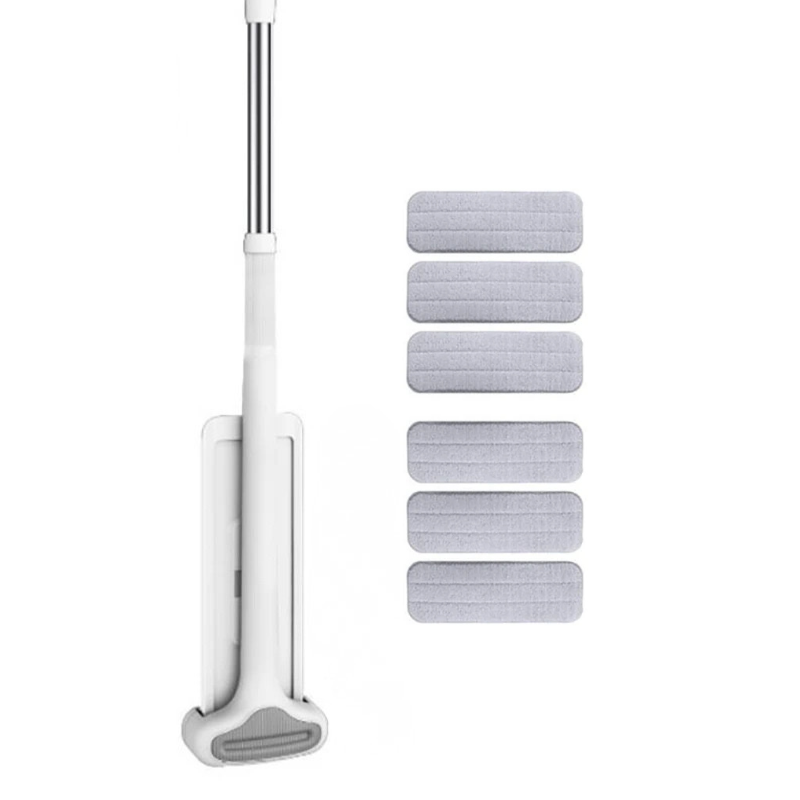 Self Cleaning Squeeze Mop Flat Microfiber Spin Mop with 360 Rotation - 32cm 6 Cloth