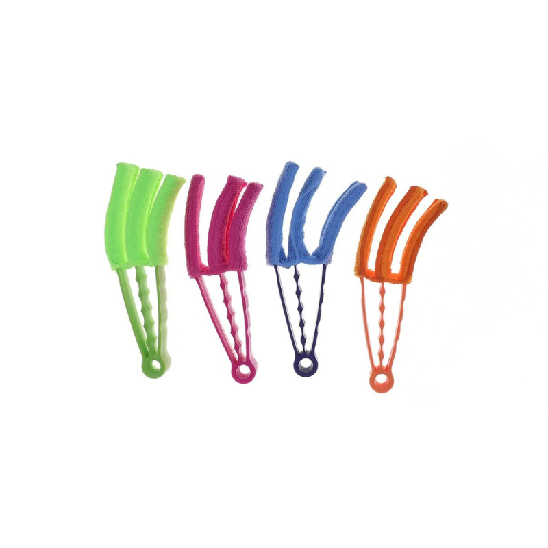 Cleaning Brush Set 4pcs Multi Purpose Duster for Blinds Air Vent Car Interior - Random Color