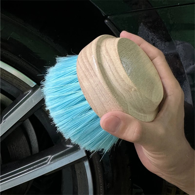 Detailing Brush Soft Nylon Bristles Wood Handle Multi Purpose Cleaning Tool - 2 Pcs