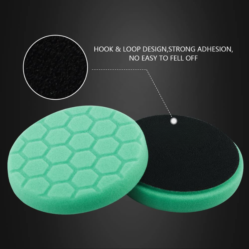 Polishing Pad Set 6 Inch Sponge Buffing Pads for Car Waxing - Green 5 Pcs
