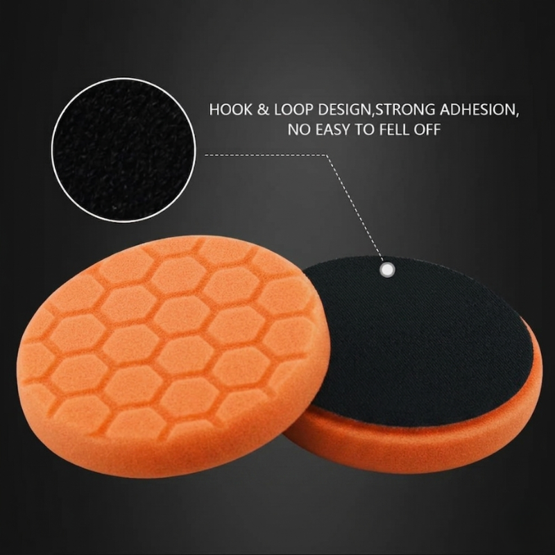 Polishing Pad Set 6 Inch Sponge Buffing Pads for Car Waxing - Orange 5 Pcs