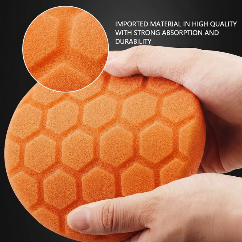 Polishing Pad Set 6 Inch Sponge Buffing Pads for Car Waxing - Orange 5 Pcs