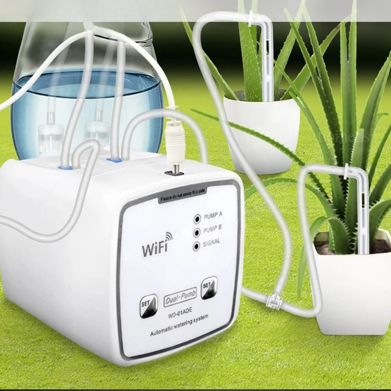 WiFi Automatic Drip Irrigation System Dual Pump Smart Watering Kit - White