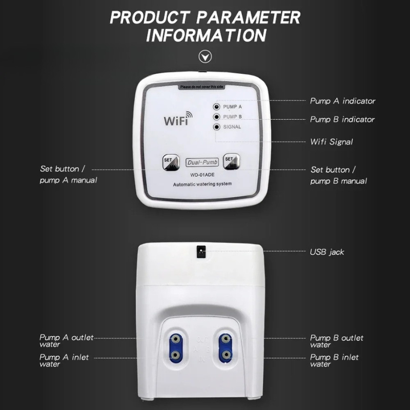 WiFi Automatic Drip Irrigation System Dual Pump Smart Watering Kit - White