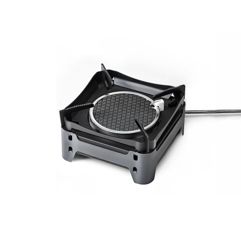 Portable Gas Camping Stove 3600W Infrared Burner with Ignition - Square Gray