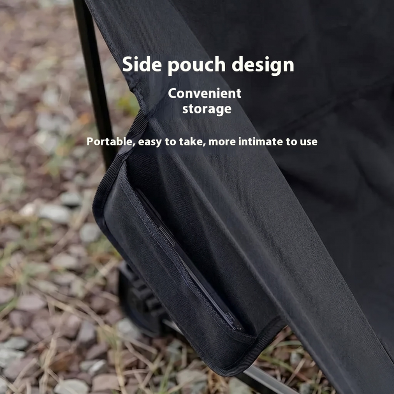 Camping Folding Chair Aluminum Alloy Ultra Lightweight Beach Seat - Black