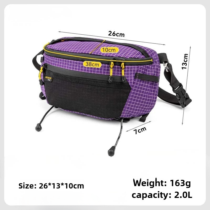Hiking Chest Bag Waterproof Crossbody Travel Sling Backpack - Purple