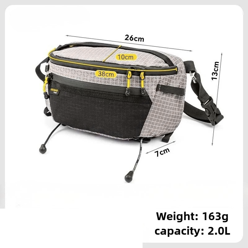 Hiking Chest Bag Waterproof Crossbody Travel Sling Backpack - Gray