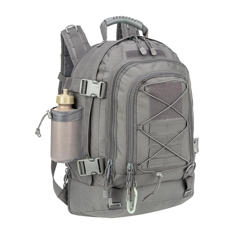 Tactical Backpack 60L Expandable Waterproof Hiking Travel Laptop Bag - Gray