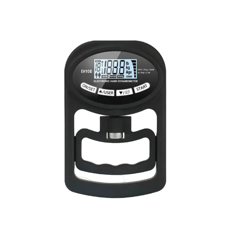 Grip Strength Tester Digital Hand Dynamometer 120kg Capacity LCD Display USB Rechargeable - Black