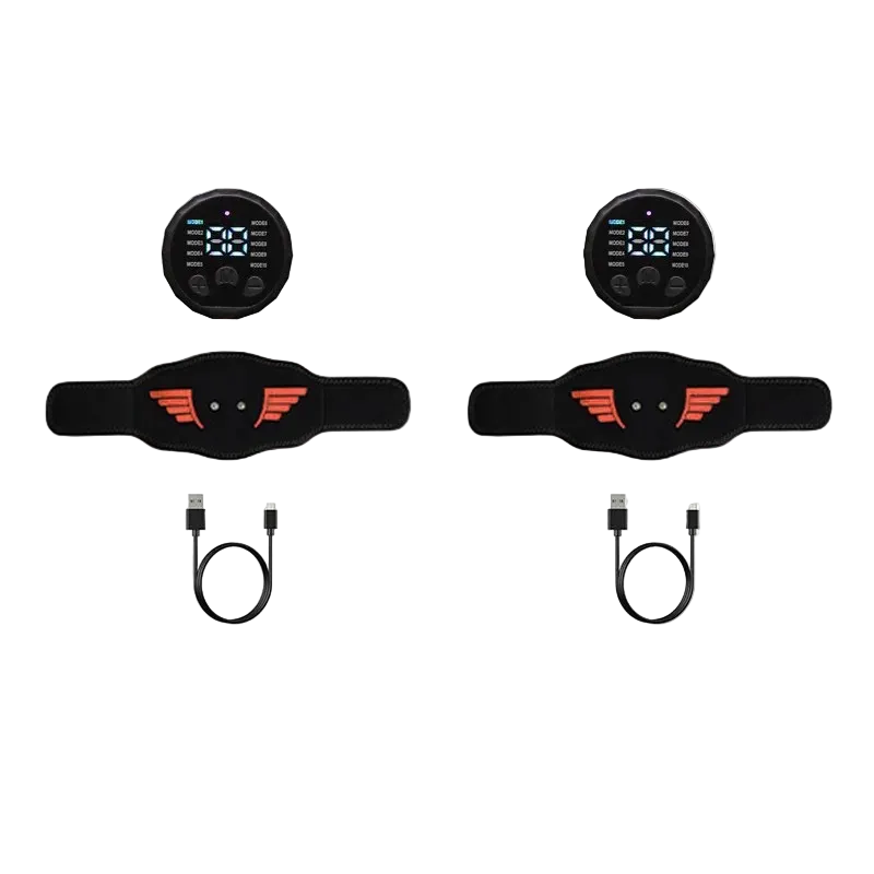 EMS Abdominal Toning Belt Rechargeable Muscle Stimulator Trainer with 10 Modes 30 Levels - 2 arm