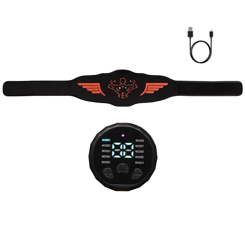 EMS Abdominal Toning Belt Rechargeable Muscle Stimulator Trainer with 10 Modes 30 Levels - 1belt
