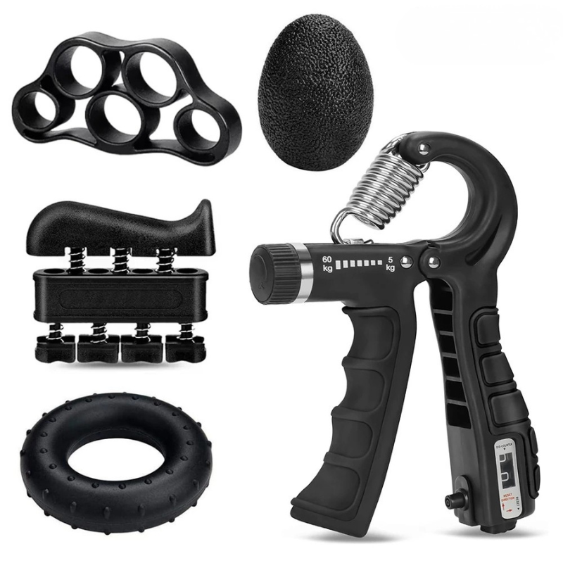 Adjustable Heavy Hand Gripper Fitness Hand Exerciser Grip Wrist Training Finger Gripper Hand Strengthener for Patient - 5PCS Set