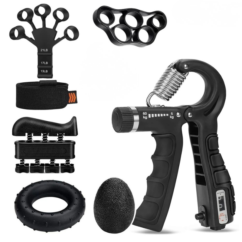 Adjustable Heavy Hand Gripper Fitness Hand Exerciser Grip Wrist Training Finger Gripper Hand Strengthener for Patient - 6PCS Set