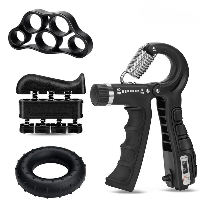 Adjustable Heavy Hand Gripper Fitness Hand Exerciser Grip Wrist Training Finger Gripper Hand Strengthener for Patient - 4PCS Set