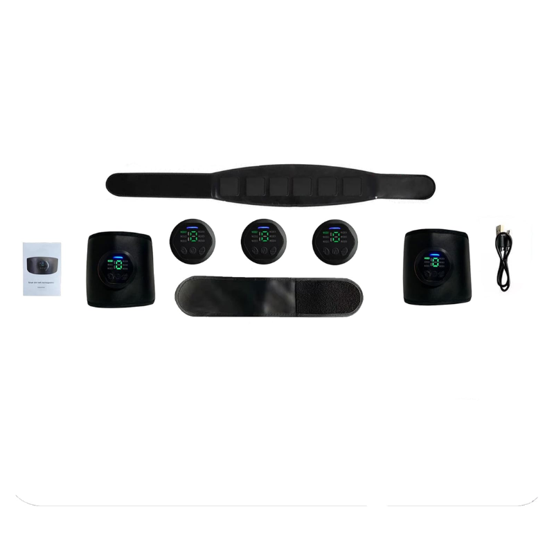 EMS Muscle Stimulator Belt Rechargeable Abdominal Trainer with 6 Modes 15 Levels - As Pack