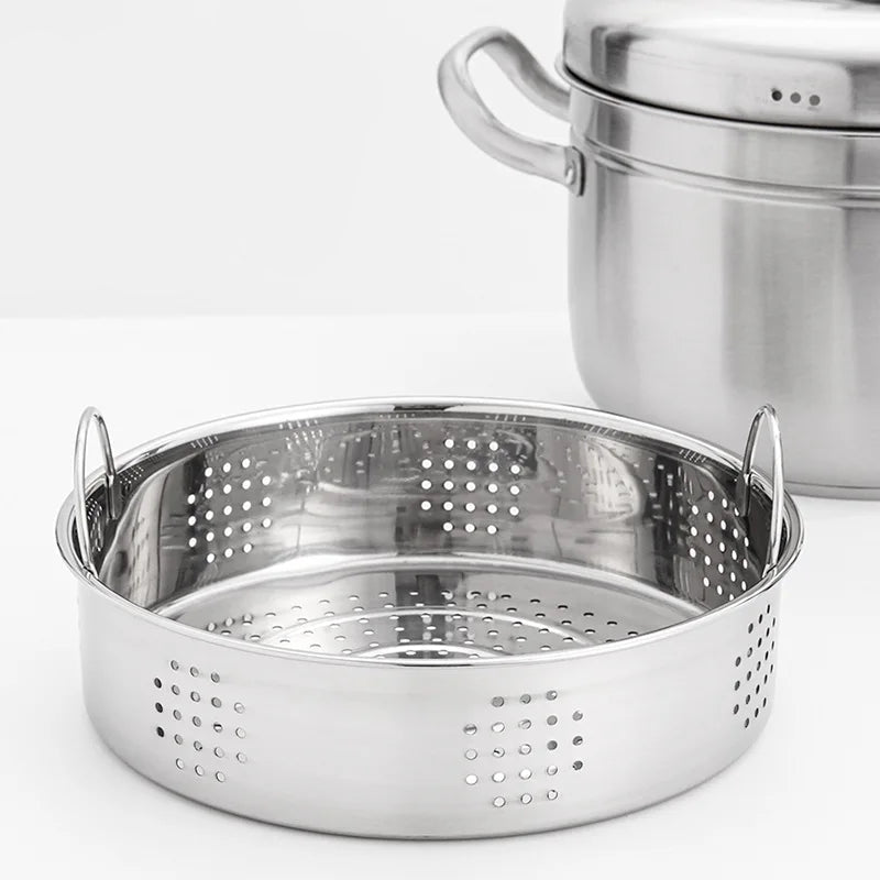 Food Steamer 26cm 304 Stainless Steel Multi Layer Cooking Pot with Lid