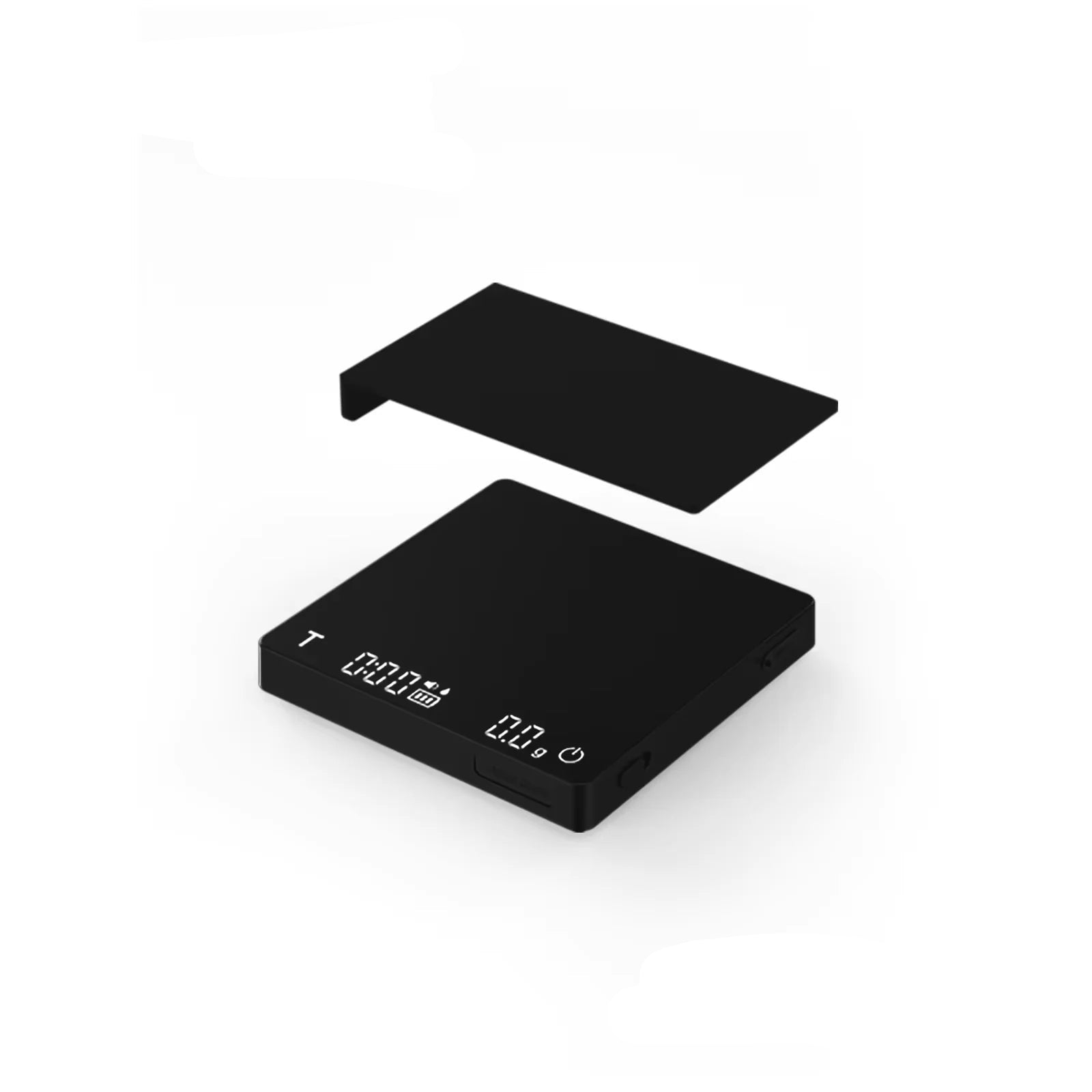 Digital Kitchen Coffee Scale – High Precision 2000g/0.1g – Rechargeable USB Espresso & Home Barista Electronic Scale – Black 2.0 Mini