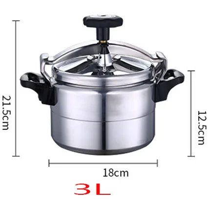 Mini Pressure Cooker 3L Aluminum Alloy Soup Pot for Gas and Induction Cooker – Silver