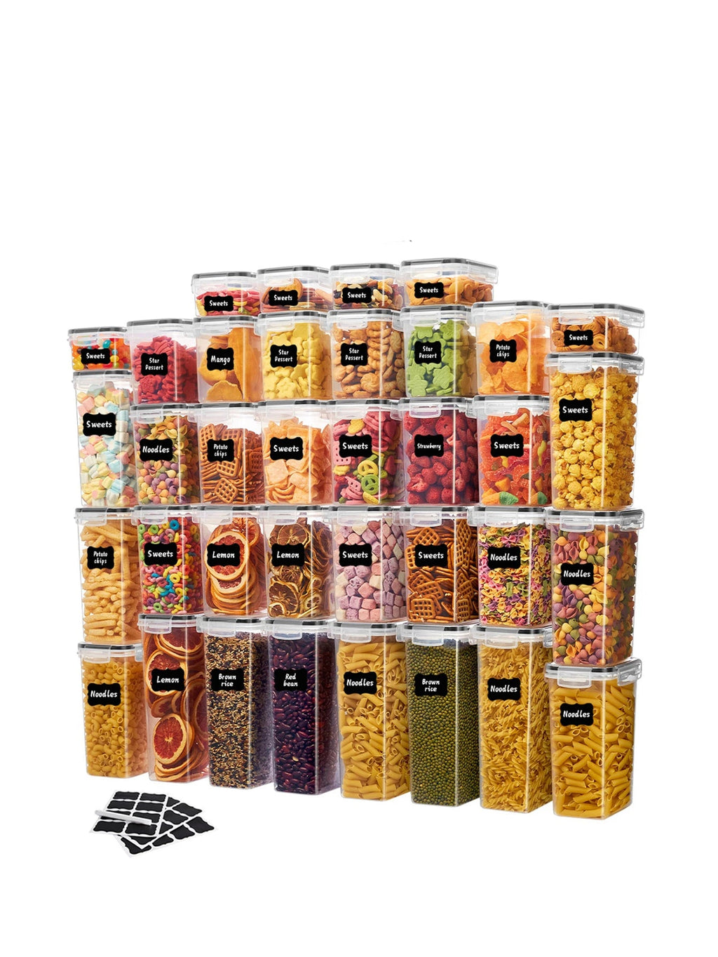 36-Piece Food Storage Containers BPA-Free Airtight Plastic Kitchen Organiser