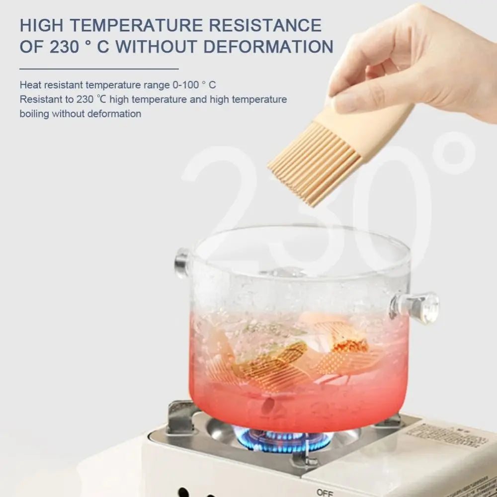 3 In 1 BBQ Oil Brush Heat Resistant Split Type Sauce Applying Brush Baking Tool Silicone Oil Dispenser Bottle with Brush