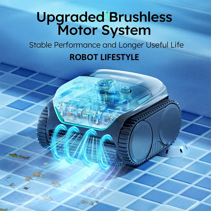 Robotic Pool Cleaner App Controlled Wall Floor Waterline Cleaning 180min Runtime Rechargeable