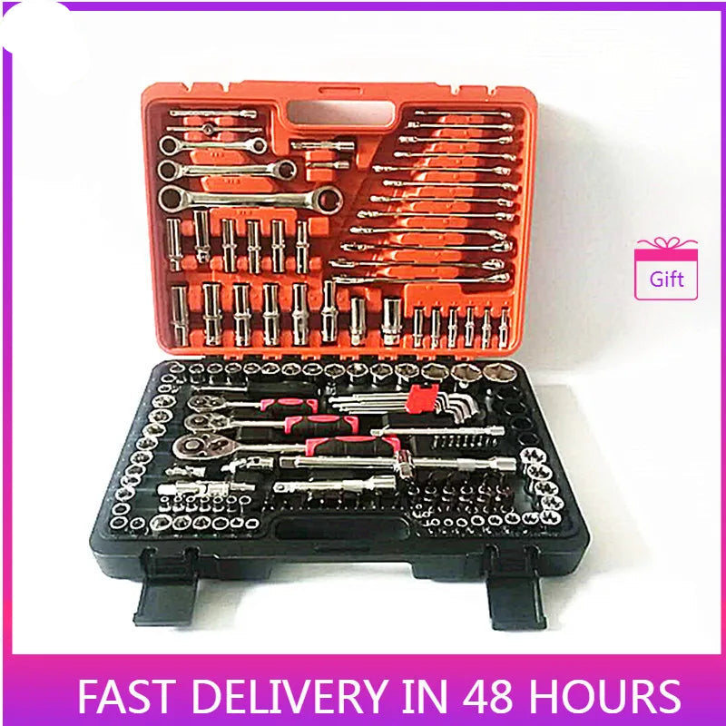 Socket Wrench Tool Set 150PCS Portable Combination Repair Kit 47cm