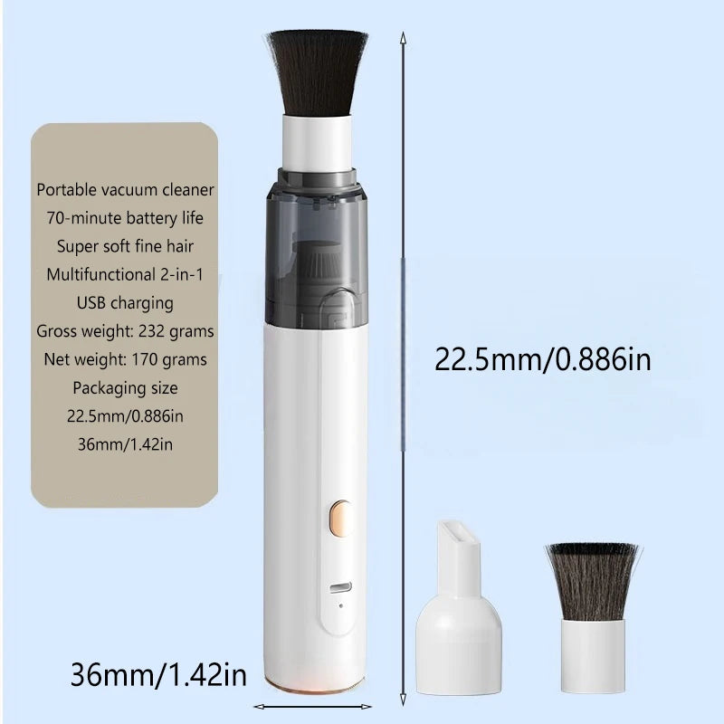 Vacuum Cleaner 1200Pa Cordless Handheld 3 in 1 Portable Dust Cleaner - White