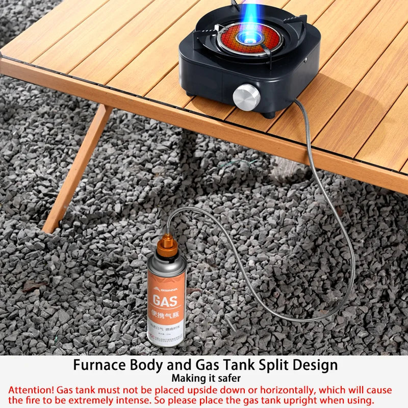 Camping Cooking Stove 4000W Infrared Burner Split Type Portable Outdoor Furnace – Dark Blue