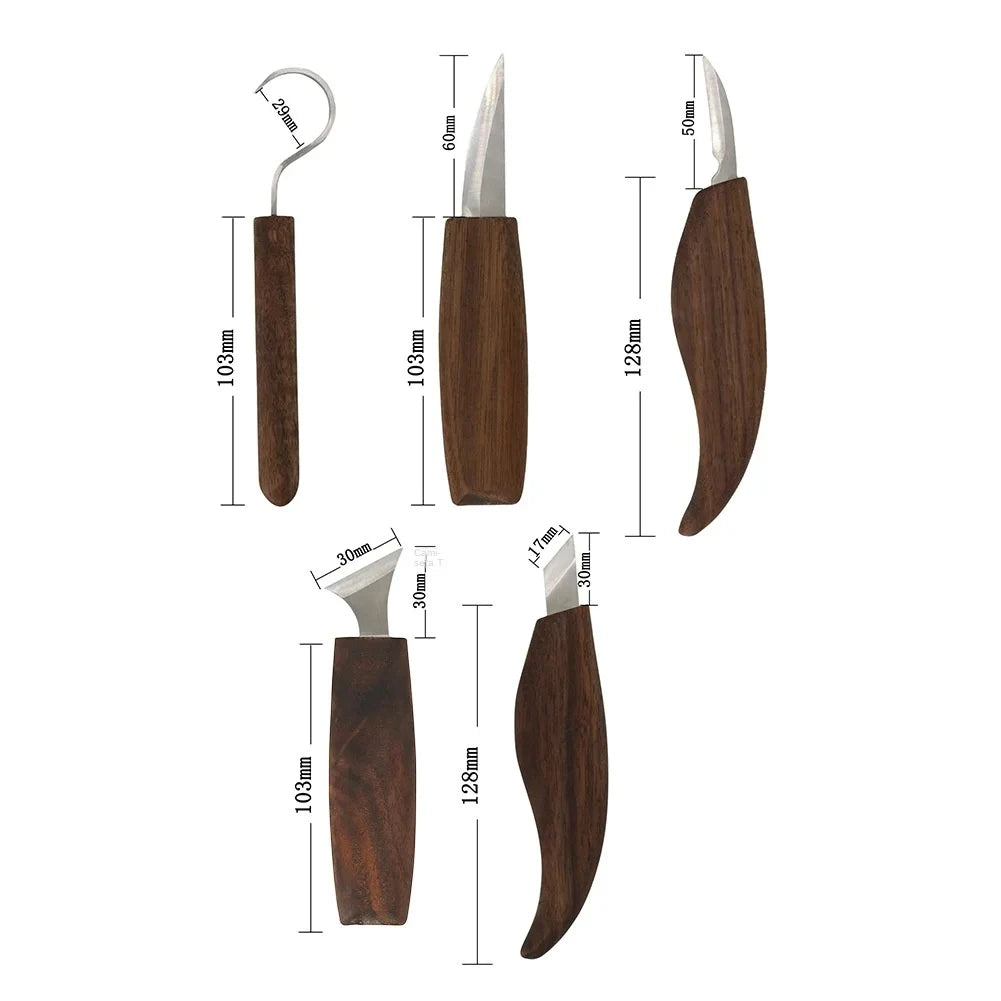 8pcs Wood Carving Kit Hand Carving Knife Set with Needle File and Spoon Carving Tools for Beginners