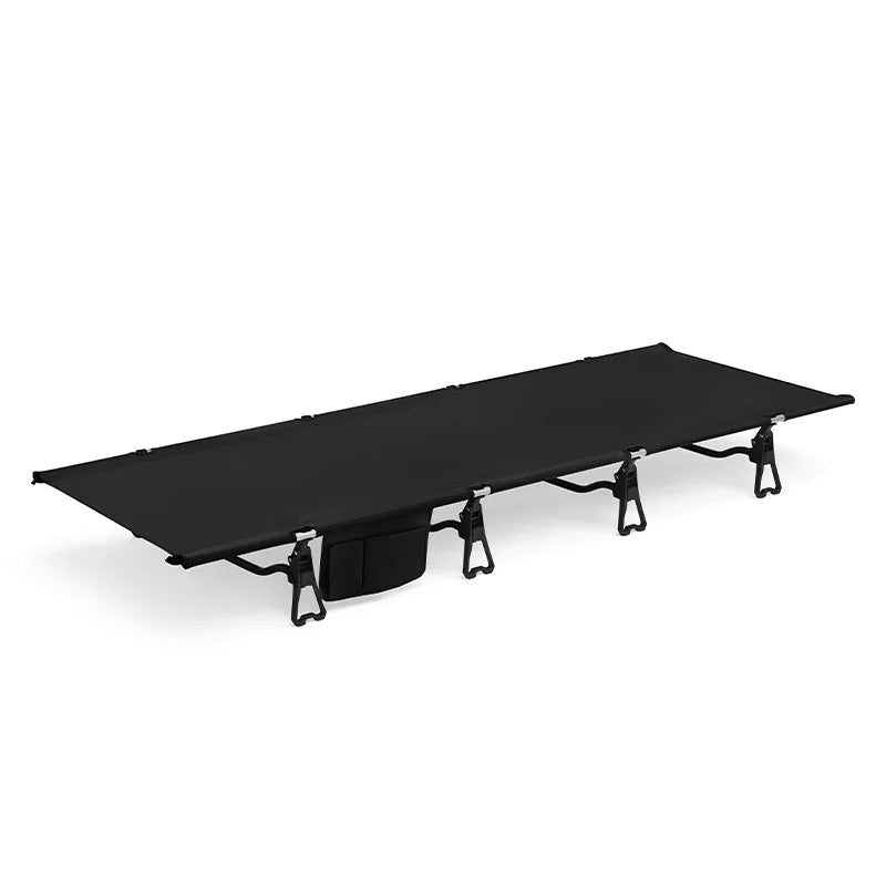 Camping Cot Foldable Ultralight Aluminum Alloy Outdoor Sleeping Bed - Black