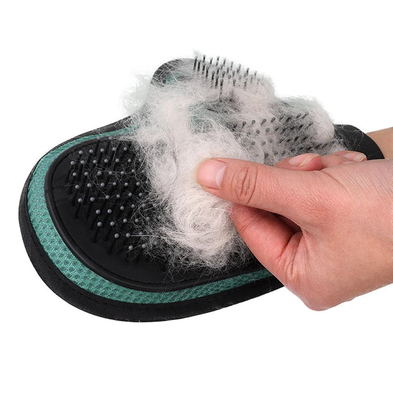 Pet Grooming Glove Washable Hair Removal Brush for Cats and Dogs - Pink