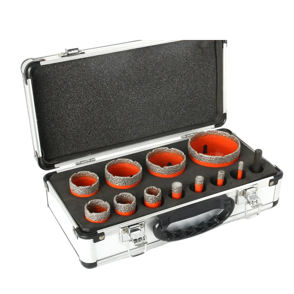 M14 Diamond Dry Core Drill Bit Set for Tiles, Granite, Marble and Masonry Holes - 12 Pcs