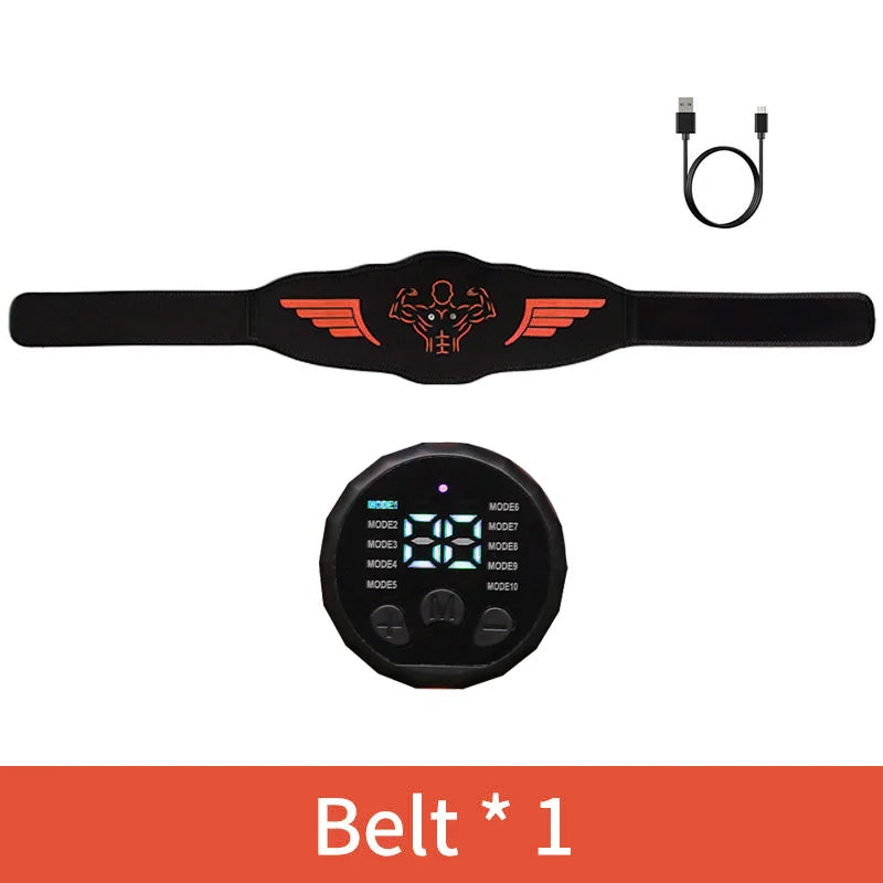 EMS Abdominal Toning Belt Rechargeable Muscle Stimulator Trainer with 10 Modes 30 Levels - 1belt