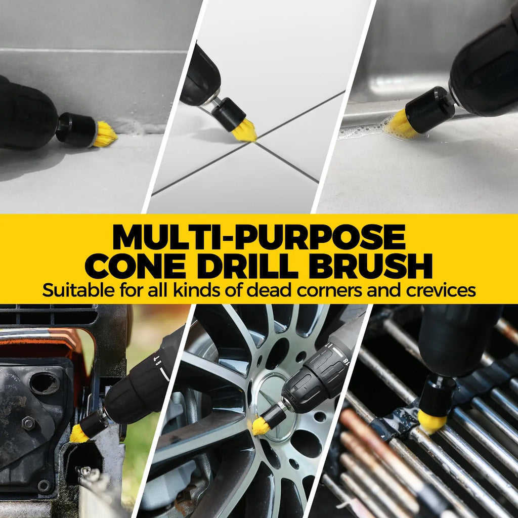 Drill Brush Attachment Set 15pcs Power Scrubber Cleaning Kit with Extension Rod - 15 Pcs