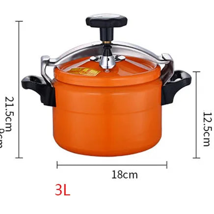 Mini Pressure Cooker 3L Aluminum Alloy Soup Pot for Gas and Induction Cooker – Orange