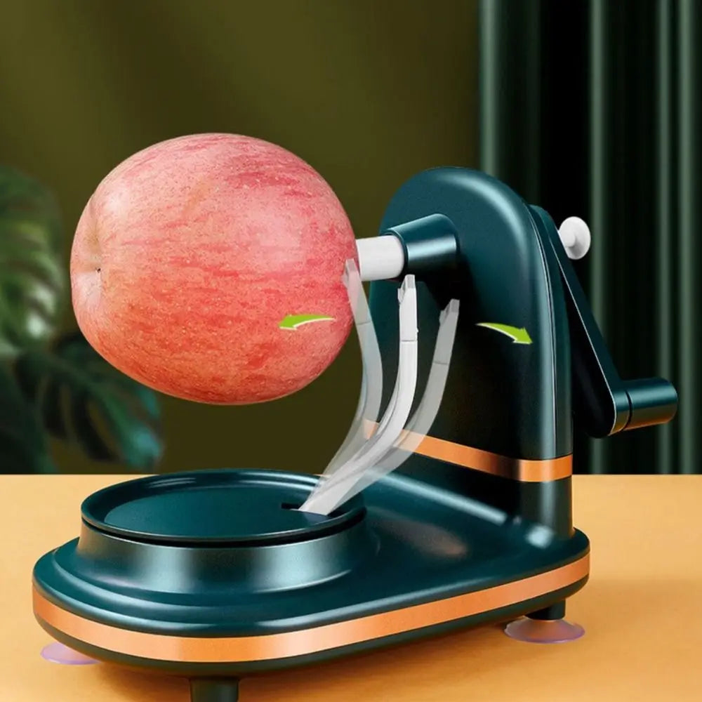 Manual Hand Crank Fruit Peeler with Suction Base Stainless Steel Rotating Peeling Machine – Light Green