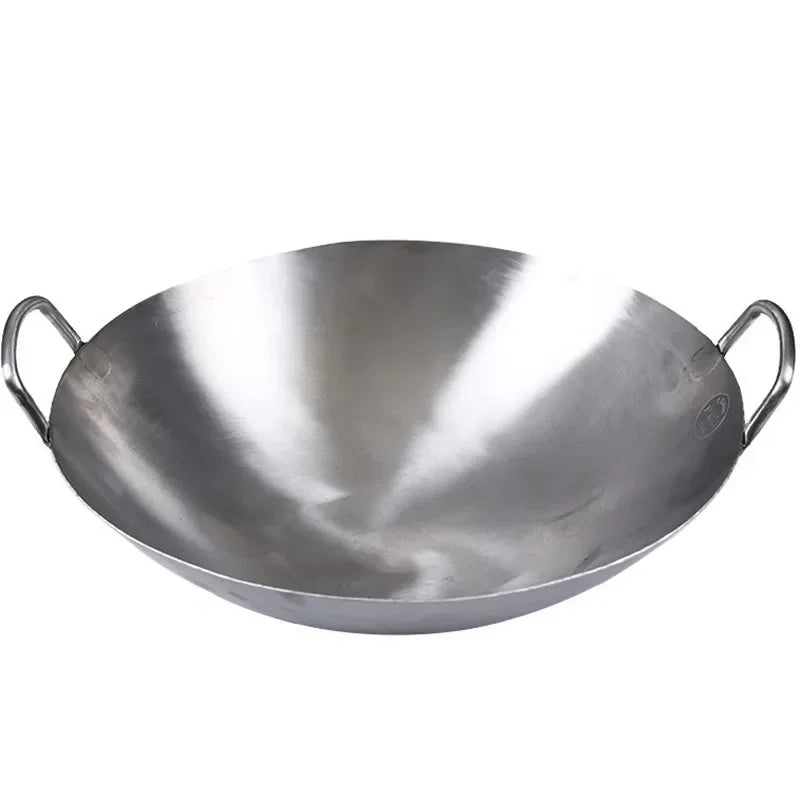 Wok 43cm Commercial Grade Stainless Steel Round Bottom Stir Fry Cooking Pan
